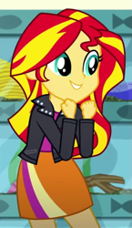 Size: 365x630 | Tagged: safe, derpibooru import, screencap, sunset shimmer, eqg summertime shorts, equestria girls, pet project, cropped, solo