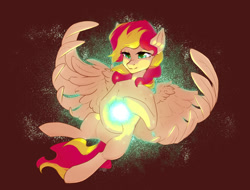 Size: 1264x963 | Tagged: safe, artist:shinizavr, derpibooru import, sunset shimmer, pegasus, commission, not canon to oc, solo