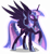 Size: 3677x4000 | Tagged: safe, artist:orin331, derpibooru import, twilight sparkle, twilight sparkle (alicorn), alicorn, pony, absurd resolution, armor, ethereal mane, female, gameloft, gameloft interpretation, jewelry, mare, nightmare twilight, nightmarified, raised hoof, regalia, smiling, solo