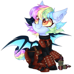 Size: 3000x3000 | Tagged: safe, artist:_spacemonkeyz_, derpibooru import, oc, oc only, oc:pidge, bat pony, dark brotherhood, simple background, skooma, skyrim, solo, the elder scrolls, transparent background