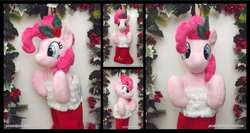 Size: 3285x1754 | Tagged: safe, artist:peruserofpieces, derpibooru import, pinkie pie, earth pony, pony, christmas, christmas stocking, cute, female, garland, holiday, holly, looking at you, mare, peruserofpieces is trying to murder us, smiling, smiling at you, solo