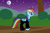 Size: 1280x854 | Tagged: safe, artist:platinumdrop, derpibooru import, rainbow dash, pegasus, pony, clothes, moon, necktie, night, request, stars, tuxedo