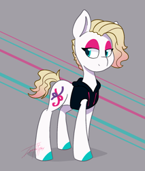 Size: 1019x1198 | Tagged: safe, artist:imaplatypus, derpibooru import, oc, oc only, oc:spin lacey, earth pony, bedroom eyes, clothes, eyeshadow, hoodie, makeup, solo
