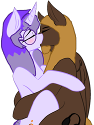 Size: 942x1256 | Tagged: safe, artist:mellow91, derpibooru import, oc, oc:glass sight, oc:mellow rhythm, pegasus, unicorn, beard, blushing, duo, embrace, facial hair, female, glasses, kissing, love, making out, male, mare, oc x oc, shipping, simple background, stallion, transparent background