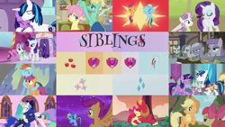 Size: 2000x1125 | Tagged: safe, derpibooru import, edit, edited screencap, editor:quoterific, screencap, apple bloom, applejack, big macintosh, cloudy quartz, fluttershy, limestone pie, marble pie, maud pie, pinkie pie, princess celestia, princess luna, rainbow dash, rarity, scootaloo, shining armor, spike, sweetie belle, twilight sparkle, twilight sparkle (alicorn), zephyr breeze, alicorn, dragon, earth pony, pegasus, pony, unicorn, a canterlot wedding, brotherhooves social, call of the cutie, crusaders of the lost mark, do princesses dream of magic sheep, flutter brutter, hearthbreakers, sisterhooves social, sleepless in ponyville, sparkle's seven, apple, apple tree, crown, cutie mark crusaders, food, hard-won helm of the sibling supreme, honorary sister, hoof around neck, hug, male, mane seven, mane six, rock soup, soup, tree, winged spike