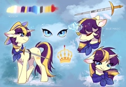 Size: 1024x708 | Tagged: safe, artist:swaybat, derpibooru import, oc, oc only, pony, unicorn, explicit source, reference sheet, sword, weapon