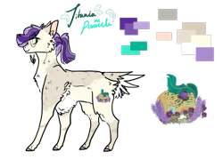 Size: 1181x849 | Tagged: safe, artist:ayartzramen, derpibooru import, oc, oc only, oc:titania fea pommel, earth pony, pony, cheek fluff, chest fluff, female, fluffy, glasses, magical lesbian spawn, mare, offspring, parent:coco pommel, parent:twilight sparkle, parents:cocosparkle, reference sheet, simple background, solo, tail feathers, transparent background
