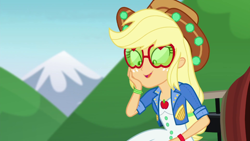 Size: 1920x1080 | Tagged: safe, derpibooru import, screencap, applejack, accountibilibuddies, better together, equestria girls, solo