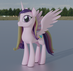 Size: 1114x1080 | Tagged: safe, derpibooru import, princess cadance, alicorn, pony, 3d, blender, female, mare, solo, spread wings, wings