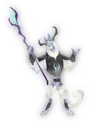 Size: 6060x8126 | Tagged: safe, artist:lincolnbrewsterfan, derpibooru exclusive, derpibooru import, storm king, crystal pony, yeti, my little pony: the movie, absurd resolution, crystalline, crystallized, gradients, looking up, movie show style, show accurate, showified, simple background, smiling, solo, staff, staff of sacanas, storm king's emblem, transparent background