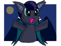 Size: 1024x768 | Tagged: safe, artist:dashvolcanic, artist:volcanicdash, derpibooru import, oc, bat pony, pony, cute, moon, night, night sky, sky