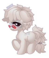 Size: 930x1104 | Tagged: safe, artist:kasreit-ne, derpibooru import, oc, oc only, oc:weeping ghostopus, earth pony, pony, chibi, simple background, transparent background