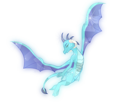 Size: 4609x4024 | Tagged: safe, alternate version, artist:lincolnbrewsterfan, derpibooru exclusive, derpibooru import, princess ember, dragon, crystal dragon, crystalline, dragoness, eyes closed, female, flying, simple background, smiling, solo, transparent background, wings