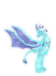 Size: 5858x7870 | Tagged: safe, alternate version, artist:lincolnbrewsterfan, derpibooru exclusive, derpibooru import, edit, editor:nc-tv, princess ember, dragon, crystal dragon, crystalline, dragoness, eyes closed, female, simple background, smiling, solo, standing, transparent background, wings