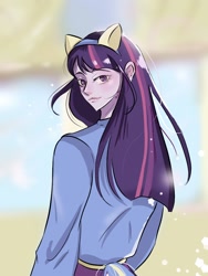 Size: 768x1024 | Tagged: safe, artist:mi10chi06, derpibooru import, twilight sparkle, equestria girls, equestria girls (movie), female, looking at you, looking back, looking back at you, solo, wondercolt ears, wondercolt tail, wondercolts uniform