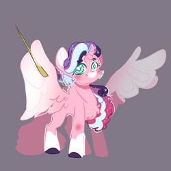 Size: 1000x1000 | Tagged: safe, artist:orphicdove, derpibooru import, princess flurry heart, pony, gray background, simple background, solo, wing hands, wings