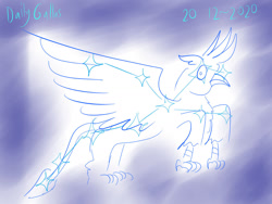 Size: 1280x960 | Tagged: safe, artist:horsesplease, derpibooru import, gallus, catasterism, constellation, derp, doodle, flying, gallus the rooster, night, night sky, sky, stars
