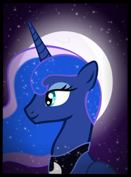 Size: 842x1130 | Tagged: safe, artist:mr100dragon100, derpibooru import, princess luna, alicorn, pony, bust, former princess luna, moon, night