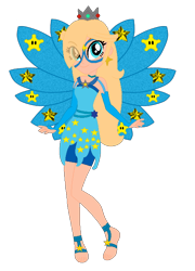 Size: 488x676 | Tagged: safe, artist:cookiechans2, artist:user15432, derpibooru import, human, equestria girls, arcanix, barefoot, barely eqg related, base used, blue wings, clothes, crossover, crown, ear piercing, earring, equestria girls style, equestria girls-ified, fairy, fairy wings, fairyized, feet, fingerless gloves, gloves, jewelry, nintendo, piercing, princess rosalina, rainbow s.r.l, regalia, rosalina, simple background, super mario bros., transparent background, wings, winx, winx club, winxified