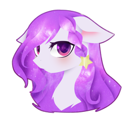 Size: 2556x2347 | Tagged: safe, artist:riariirii2, derpibooru import, oc, oc only, earth pony, pony, bust, earth pony oc, ethereal mane, galaxy mane, simple background, solo, transparent background