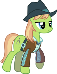 Size: 4000x5159 | Tagged: safe, artist:jeatz-axl, derpibooru import, yuma spurs, earth pony, absurd resolution, appleloosa resident, clothes, female, hat, jacket, mare, simple background, solo, transparent background, vector