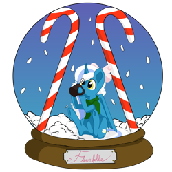 Size: 1600x1600 | Tagged: safe, artist:kiesecret, derpibooru import, oc, oc:fleurbelle, alicorn, bow, candy, candy cane, clothes, cup, drinking, food, golden eyes, hair bow, scarf, simple background, sitting, snow, snow globe, transparent background