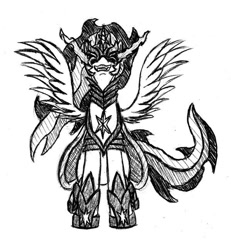 Size: 600x648 | Tagged: safe, artist:geminishadows, derpibooru import, twilight sparkle, twilight sparkle (alicorn), alicorn, pony, armor, bevor, boots, cape, chestplate, clothes, corrupted, corrupted twilight sparkle, criniere, croupiere, crown, cuirass, dark, dark equestria, dark magic, dark queen, dark twilight, dark twilight sparkle, dark world, darklight, darklight sparkle, empress twilight, empress twilight sparkle, evil twilight, fauld, female, gorget, greaves, helmet, horn, jewelry, magic, pauldron, peytral, plackart, possessed, possession, possessive, queen twilight, queen twilight sparkle, regalia, robe, shoes, simple background, solo, sombra empire, sombra eyes, sombra's cape, sombra's robe, traditional art, twilight is anakin, tyrant sparkle, wavy hair, white background