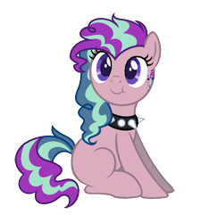 Size: 1300x1387 | Tagged: safe, artist:gallantserver, derpibooru import, oc, oc:pop rock wave, pony, unicorn, choker, female, mare, simple background, solo, spiked choker, transparent background