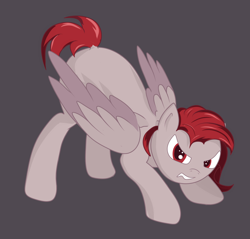 Size: 2280x2176 | Tagged: safe, artist:apple joy, derpibooru import, oc, oc only, oc:el kemic, pegasus, pony, ass up, looking at you, male, simple background