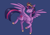 Size: 3000x2100 | Tagged: safe, artist:flaming-trash-can, derpibooru import, twilight sparkle, twilight sparkle (alicorn), alicorn, pony, big crown thingy, blue background, element of magic, female, jewelry, looking back, mare, regalia, simple background, solo