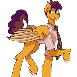 Size: 768x768 | Tagged: safe, artist:icantaert, derpibooru import, oc, oc only, pegasus, pony, clothes, colored hooves, necktie, pegasus oc, raised hoof, simple background, solo, transparent background, two toned wings, wings