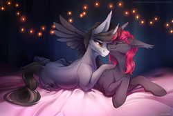 Size: 2625x1761 | Tagged: safe, artist:mithriss, derpibooru import, oc, oc only, pegasus, pony, unicorn