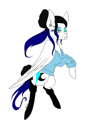 Size: 1200x1600 | Tagged: safe, artist:minelvi, derpibooru import, oc, oc only, pegasus, pony, clothes, ear piercing, earring, eyelashes, jewelry, makeup, pegasus oc, piercing, rearing, simple background, socks, solo, transparent background, wings