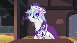 Size: 1920x1080 | Tagged: safe, derpibooru import, screencap, princess platinum, rarity, pony, unicorn, hearth's warming eve (episode), clothes, crown, dress, female, jewelry, mare, regalia, wardrobe misuse