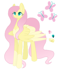 Size: 1280x1567 | Tagged: safe, artist:magicuniclaws, derpibooru import, fluttershy, pegasus, pony, female, mare, simple background, solo, transparent background, two toned wings, wings