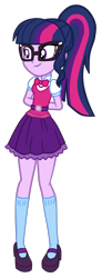 Size: 702x1898 | Tagged: safe, artist:gmaplay, derpibooru import, sci-twi, twilight sparkle, equestria girls, clothes, cute, simple background, socks, solo, transparent background