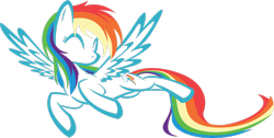 Size: 3444x1741 | Tagged: safe, artist:up1ter, rainbow dash, pegasus, pony, cutie mark, eyes closed, female, flying, mare, rainbow hair, rainbow tail, silhouette, simple background, solo, spread wings, transparent background, transparent pony