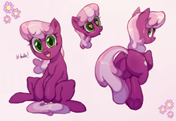 Size: 1306x896 | Tagged: safe, artist:toroitimu, cheerilee, earth pony, pony, :o, blushing, butt, cheeribetes, cute, cutie mark, dock, female, flowerbutt, greeting, heart, heart eyes, looking at you, looking back, looking back at you, mare, open mouth, open smile, plot, rear view, simple background, sitting, smiling, smiling at you, solo, underhoof, wavy mouth, weapons-grade cute, wingding eyes