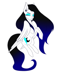 Size: 1200x1600 | Tagged: safe, artist:minelvi, derpibooru import, oc, oc only, oc:cyan crystal, pegasus, pony, ear piercing, eyelashes, eyes closed, female, makeup, mare, pegasus oc, piercing, rearing, simple background, solo, transparent background, wings
