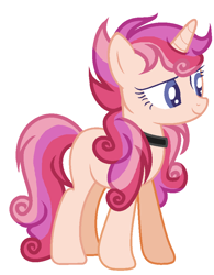 Size: 714x914 | Tagged: safe, artist:ccartfulgrl, artist:donidyde, derpibooru import, oc, oc only, oc:skater sweet, pony, unicorn, accessories, base used, jewelry, magical lesbian spawn, necklace, next generation, offspring, parent:scootaloo, parent:sweetie belle, parents:scootabelle, simple background, solo, white background