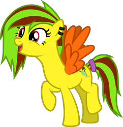 Size: 4000x4140 | Tagged: safe, artist:melisareb, derpibooru import, oc, oc only, oc:mango island, pegasus, pony, 2021 community collab, absurd resolution, derpibooru community collaboration, female, mare, scrunchie, simple background, solo, transparent background, vector