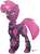 Size: 1350x1830 | Tagged: safe, artist:fluffyxai, derpibooru import, tempest shadow, pony, unicorn, accessories, alternate design, alternate hairstyle, armor, clothes, ear piercing, eye scar, female, looking at you, magic, magical artifact, mare, piercing, prosthetic horn, prosthetics, redesign, reformed, scar, simple background, solo, standing, tempest gets her horn back, transparent background, white outline