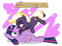 Size: 6000x4469 | Tagged: safe, artist:estories, derpibooru import, twilight sparkle, twilight sparkle (alicorn), oc, oc:wildheart, alicorn, earth pony, scrunchy face, simple background, transparent background