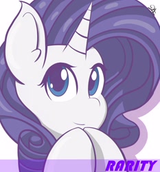 Size: 2800x3000 | Tagged: safe, artist:drawalaverr, derpibooru import, rarity, pony, unicorn, bust, female, hooves together, mare, portrait, simple background, smiling, solo, white background