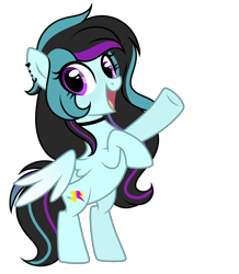 Size: 2287x2620 | Tagged: safe, artist:starchildtm, derpibooru import, oc, oc only, oc:rosalina skies, pegasus, 2021 community collab, base used, derpibooru community collaboration, female, looking at you, mare, open mouth, pegasus oc, rearing, simple background, smiling, solo, transparent background, wings