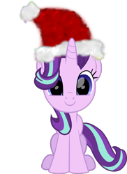 Size: 1086x1491 | Tagged: safe, artist:lincolnbrewsterfan, derpibooru exclusive, derpibooru import, part of a set, starlight glimmer, unicorn, .svg available, christmas, cute, glimmerbetes, happy, hat, holiday, inkscape, lincolnbrewsterfan is trying to murder us, lincolnbrewsterfan's christmas ponies, looking at you, santa hat, simple background, sitting, smiling at you, solo, svg, transparent background, vector, weapons-grade cute, winter