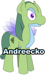 Size: 1000x1573 | Tagged: safe, artist:andreecko, derpibooru import, oc, oc:andreecko, pegasus, andreecko, company logo, ponysona, trademark, wings