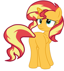 Size: 2665x2965 | Tagged: safe, artist:gmaplay, derpibooru import, sunset shimmer, pony, unicorn, rarity investigates, ass, bunset shimmer, butt, simple background, solo, transparent background