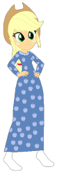 Size: 197x604 | Tagged: safe, alternate version, artist:cartoonmasterv3, derpibooru import, applejack, human, equestria girls, rainbow rocks, alternate design, alternate universe, clothes, humanized, long dress, long skirt, nightgown, pajamas, skirt, solo