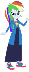 Size: 245x600 | Tagged: safe, artist:cartoonmasterv3, derpibooru import, rainbow dash, human, equestria girls, alternate universe, clothes, humanized, long skirt, skirt, solo, vector, wizarding world